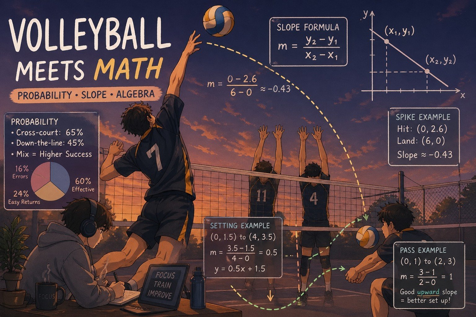 How Volleyball Helped Me Understand Math (Probability Slope Algebra)