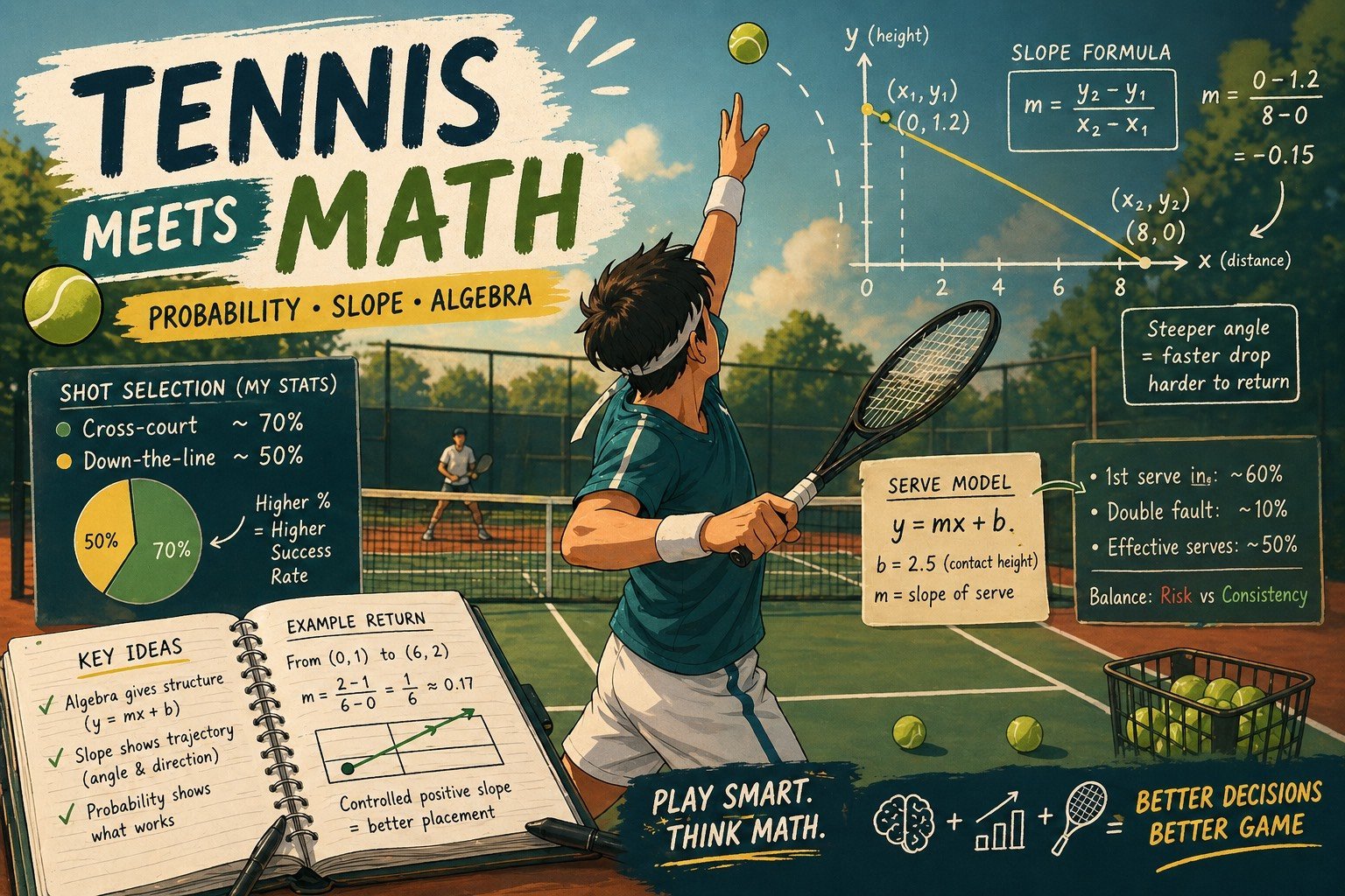 How Tennis Helped Me Understand Math (Probability Slope Algebra)